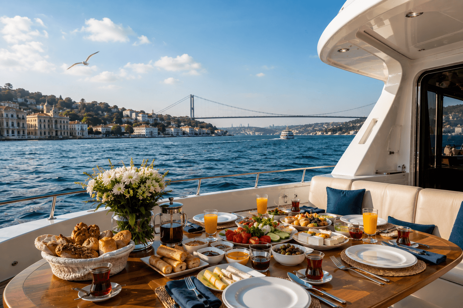 Breakfast on a Yacht
