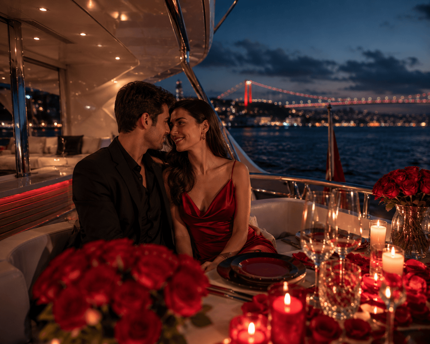 Valentine's Day Celebration on a Yacht